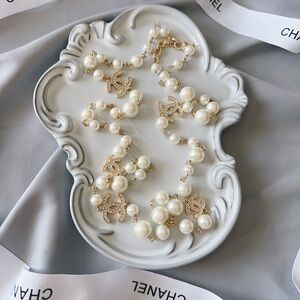 Authentic Chanel re-purposed long pearl necklace